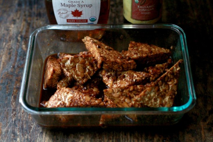 maple mustard roasted tempeh