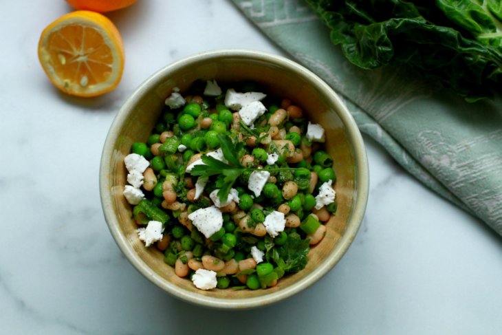 minted pea and white bean salad